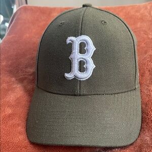 BOSTON RED SOX 47 Brand Olive Cap with White Logo